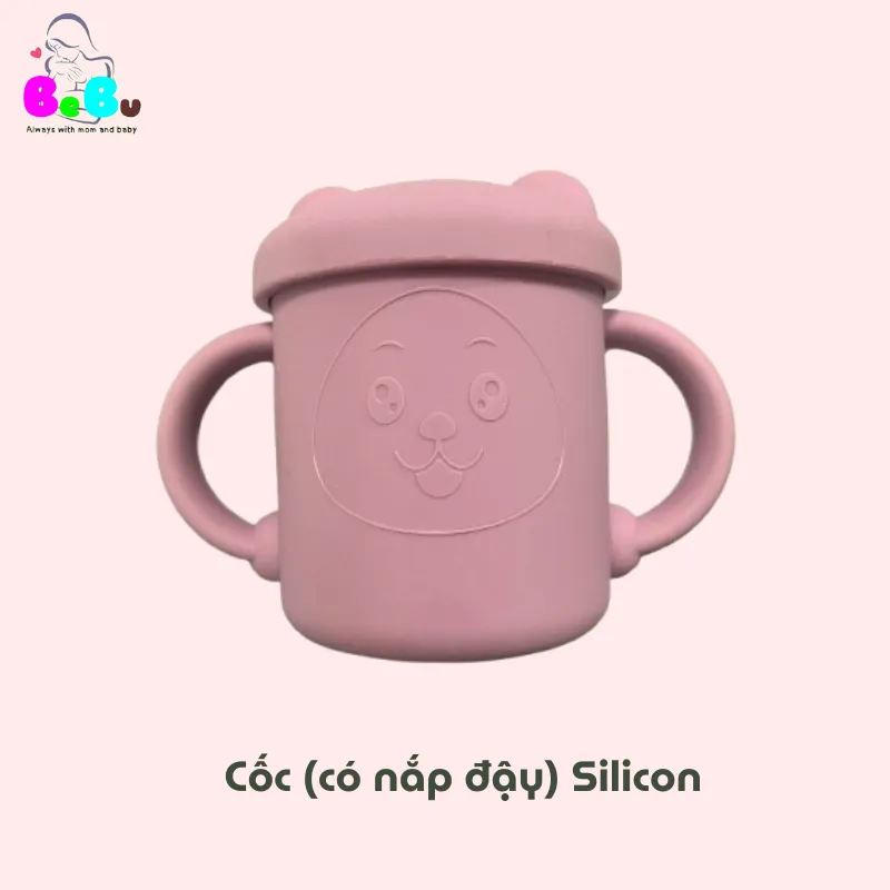 Ảnh Bộ Cốc uống Silicon và Ống hút Silicon BeBu cho bé 4