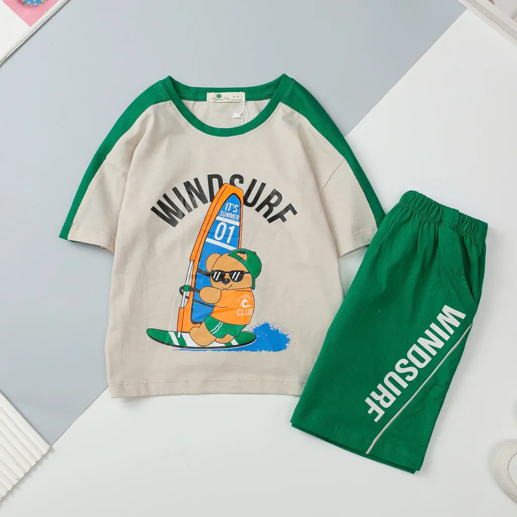 Ảnh Bộ cotton ngắn tay Bé trai mặc nhà, đi chơi LITIBABY, hoạt hình size 4 đến 12 tuổi 2