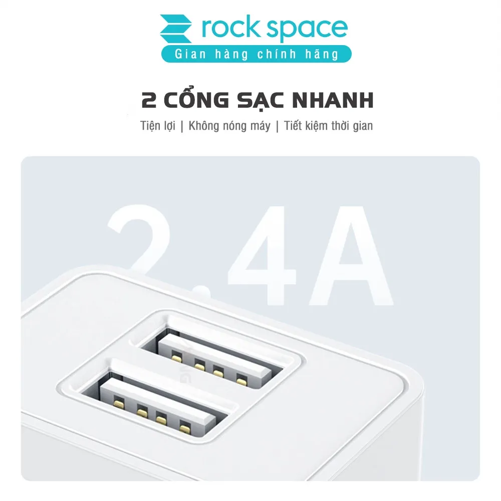 Ảnh Bộ củ cáp sạc nhanh TypeC Rockspace T39 sạc nhanh không nóng máy màu trắng bảo hành 12 tháng 4
