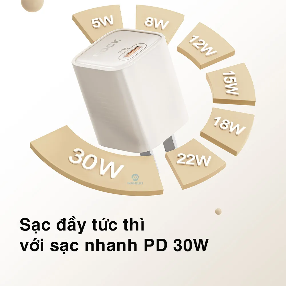 Ảnh Bộ củ cáp sạc nhanh typeC ROCK Ice²Cube sạc nhanh 30W Hàng chính hãng Rockspace BH 12 tháng 3