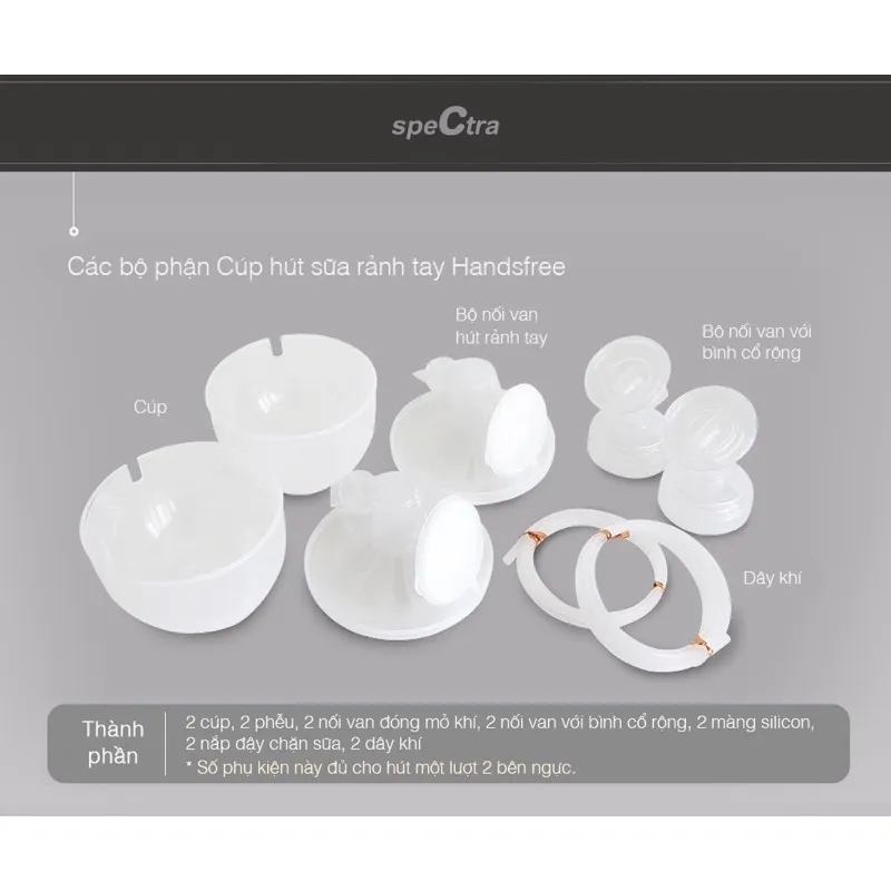 Ảnh Bộ Cup Hút Sữa Rảnh Tay Spectra Handsfree Chính Hãng (Size 24/28mm) 4