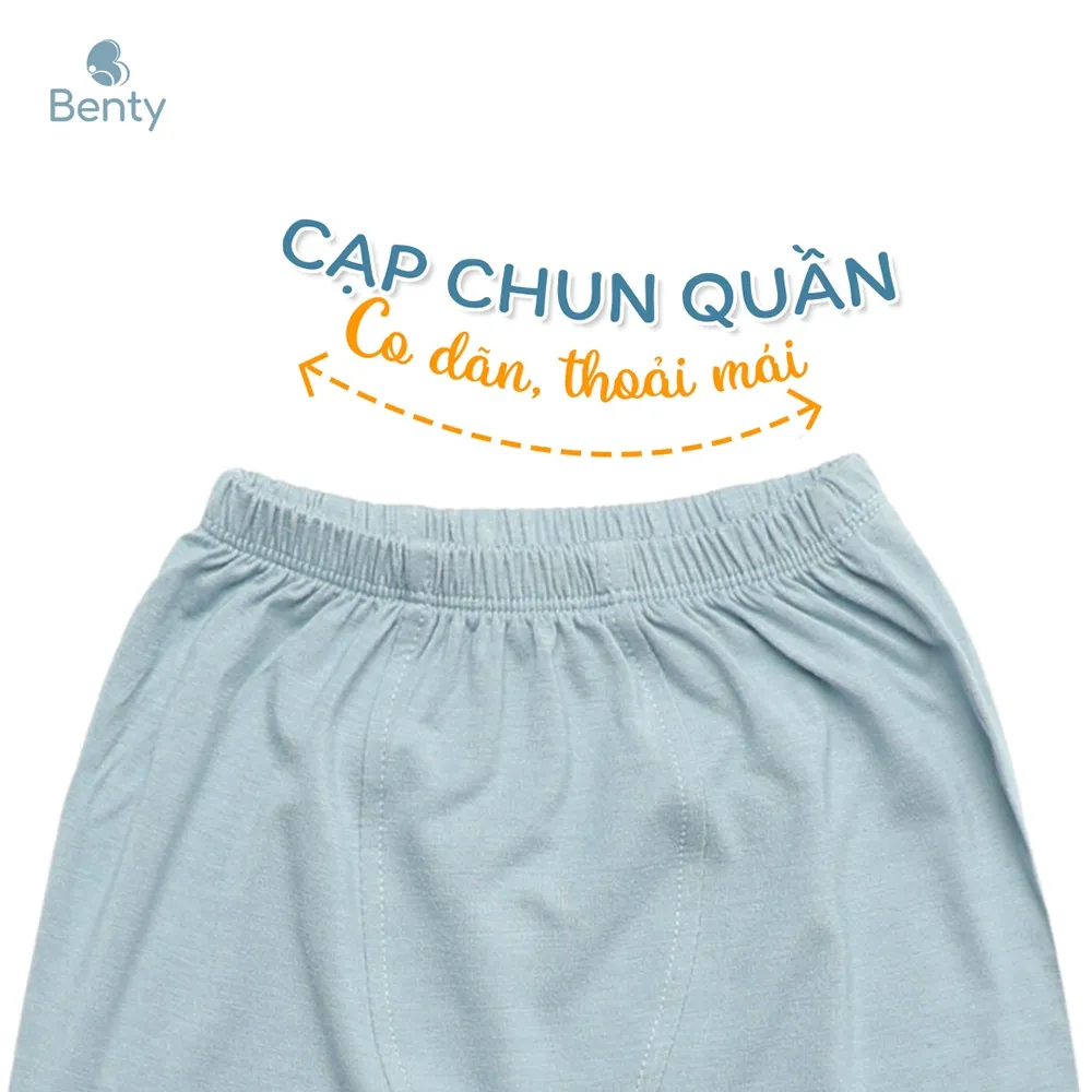 Ảnh Bộ dài cổ trụ BENTY họa tiết cute cotton mềm mịn thấm hút mồ hôi, đồ bộ mặc ngủ cho bé 4