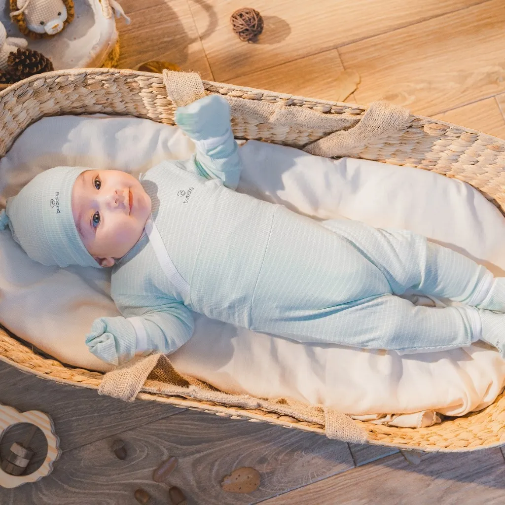 Ảnh Bộ dài tay cài chéo Stripy cho bé trai bé gái sơ sinh - Siro BSR1108ST | Quần áo BU Baby chính hãng 1
