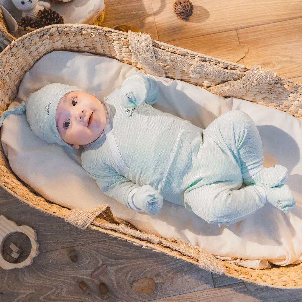 Ảnh Bộ dài tay cài chéo Stripy cho bé trai bé gái sơ sinh - Siro BSR1108ST | Quần áo BU Baby chính hãng 2