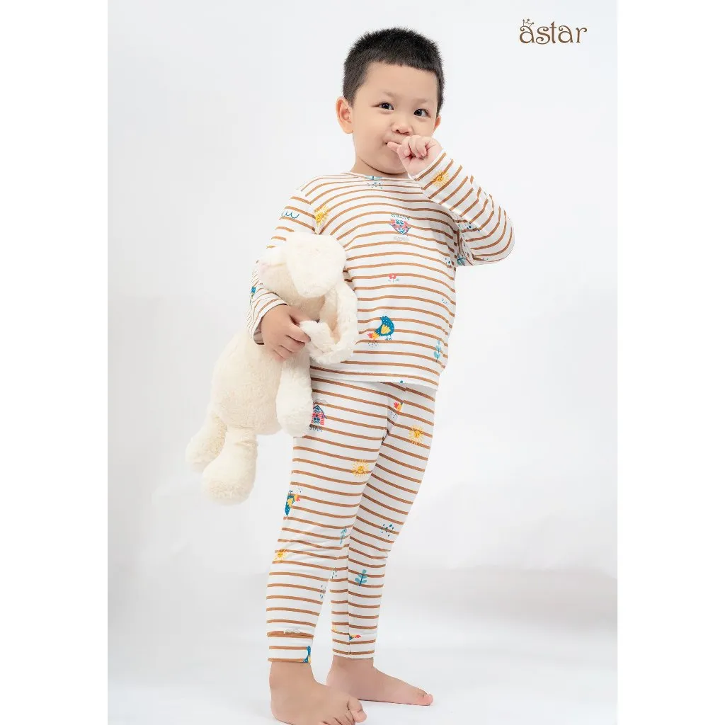 Ảnh Bộ dài tay cài vai Astar hoạ tiết Noel vải cotton rayon cho bé 9 tháng đến 6 tuổi 3