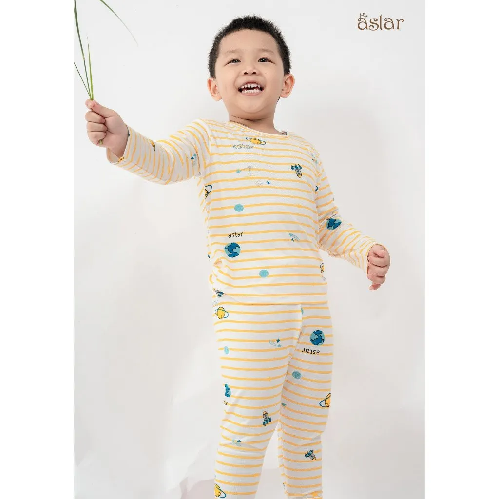 Ảnh Bộ dài tay cài vai Astar hoạ tiết Noel vải cotton rayon cho bé 9 tháng đến 6 tuổi 4