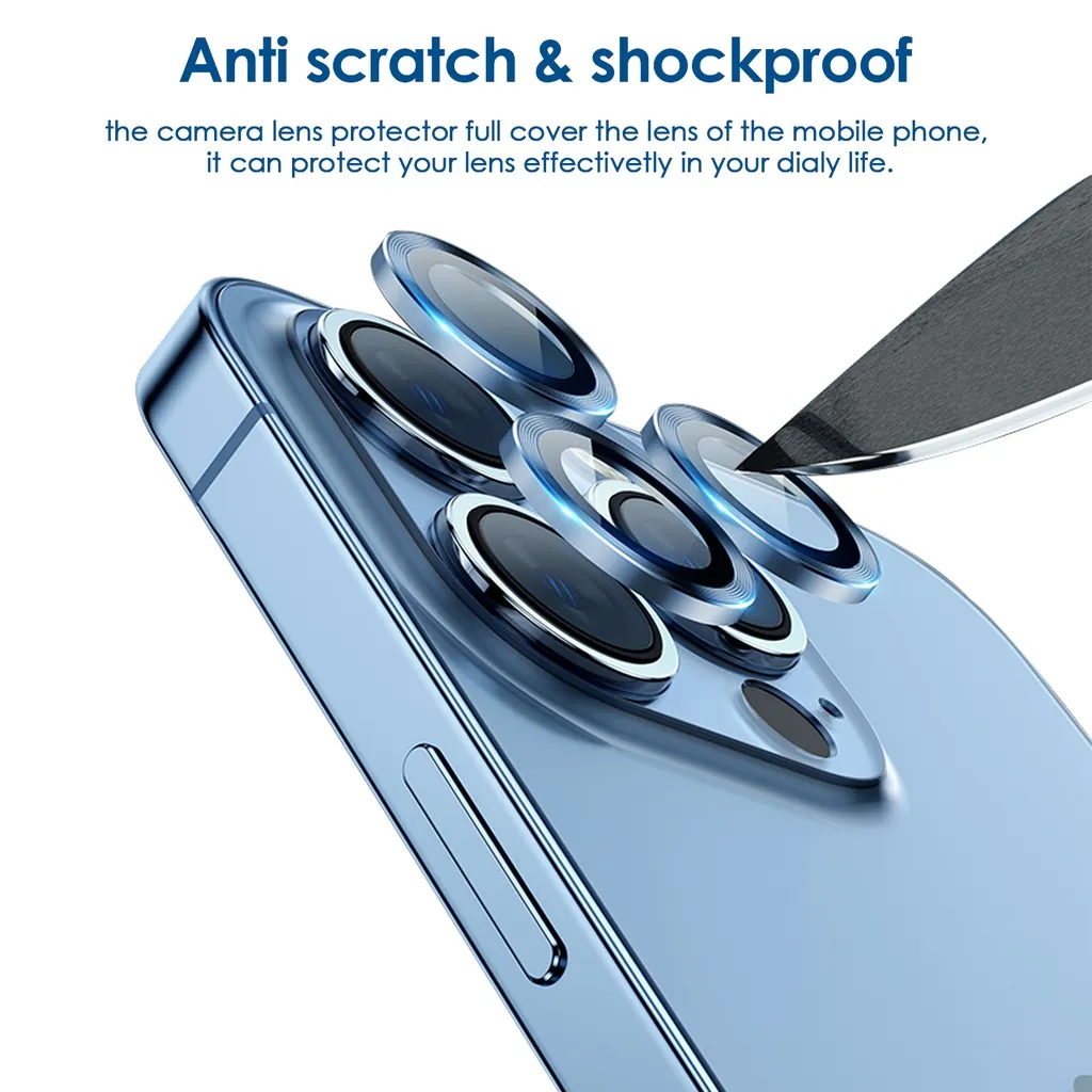 Ảnh Bộ dán bảo vệ Camera viền kim loại KOLEAD ZC-R1 cho iph 11 12 13 14 pro max plus bảo vệ từng ống kính 3