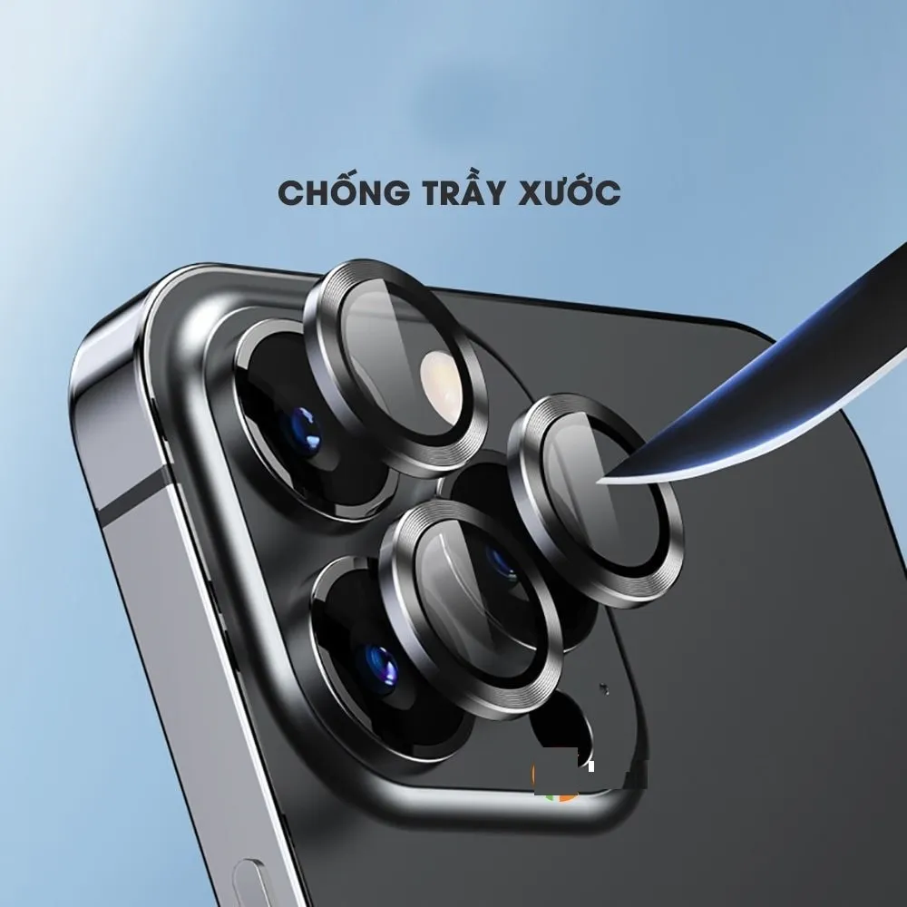 Ảnh Bộ dán bảo vệ từng mắt camera iphone KTM bằng kim loại chống xước, chống lóa, HD cho ip 14Promax ,13 12 11 Pro Max 2