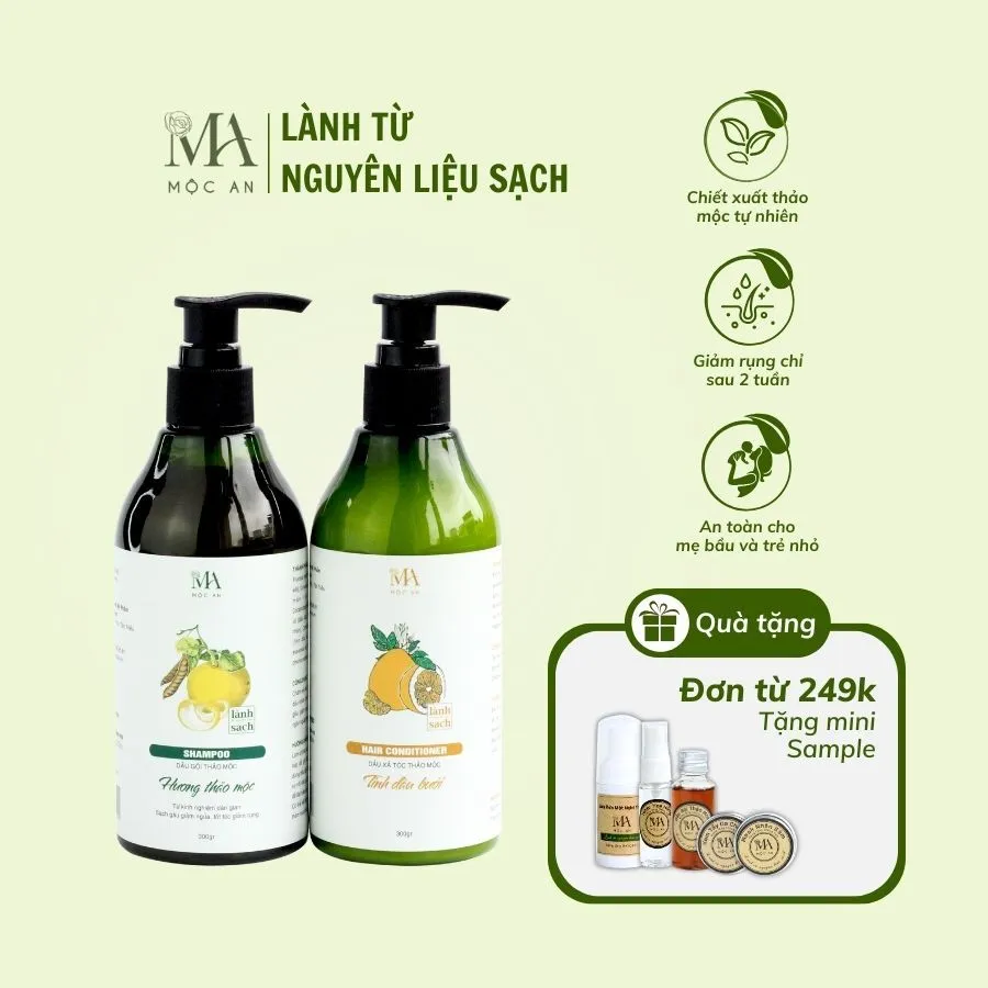 Ảnh Bộ Dầu Gội Xả Thảo Mộc Mộc An Giảm Gãy Rụng, Nuôi Dưỡng Mái Tóc Chắc Khoẻ 2