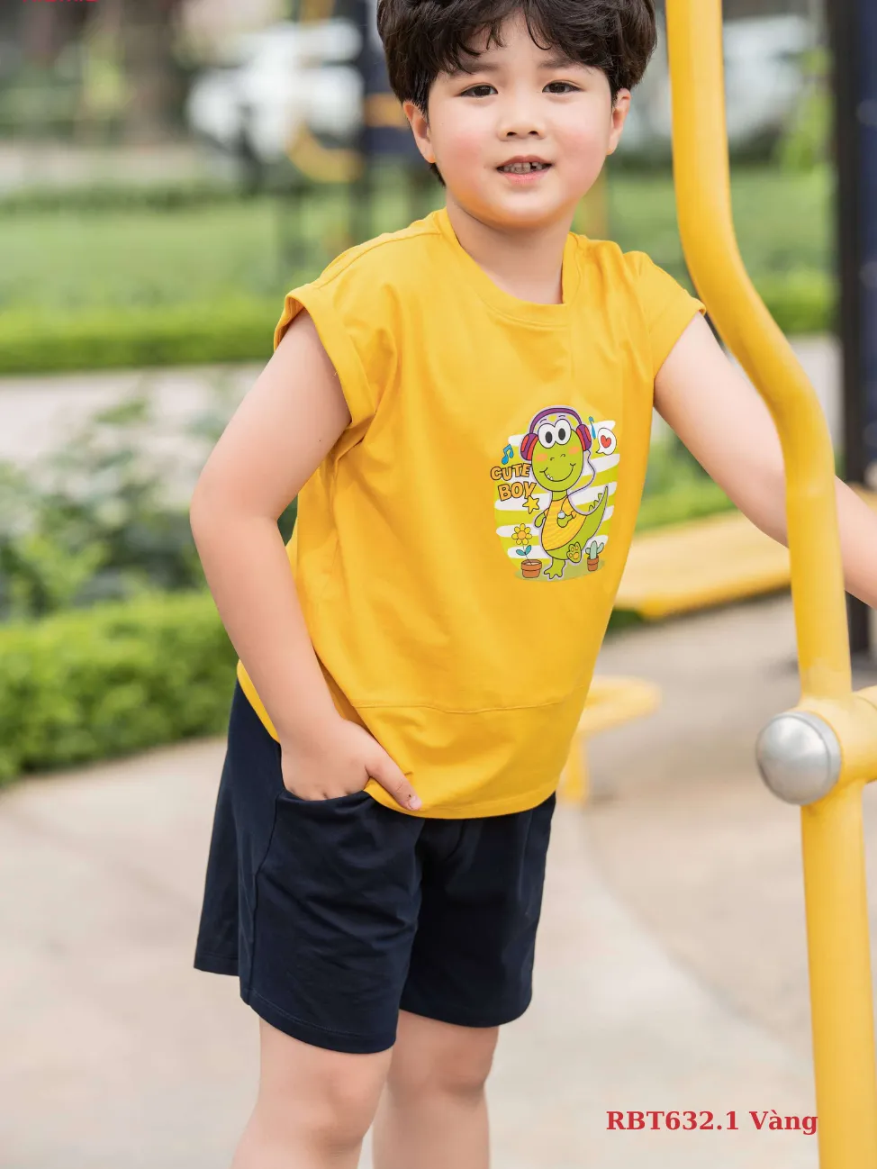Ảnh Bộ đồ bé trai mùa hè RIOMIO hình dễ thương chất cotton mềm mát 13-27kg RBT632.1và RBT632.2 3