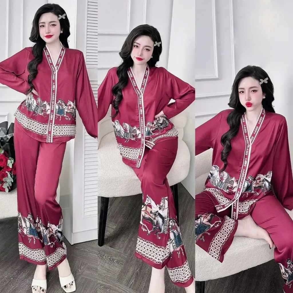 Ảnh Bộ Đồ Ngủ Pijama Dài Tay Hisexy Set Pijama Dài tay Lụa Latin Cao Cấp P11 1