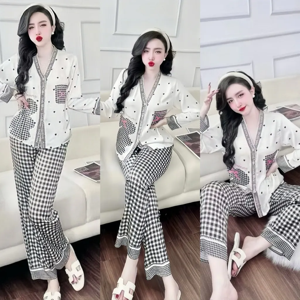 Ảnh Bộ Đồ Ngủ Pijama Dài Tay Hisexy Set Pijama Dài tay Lụa Latin Cao Cấp P11 2
