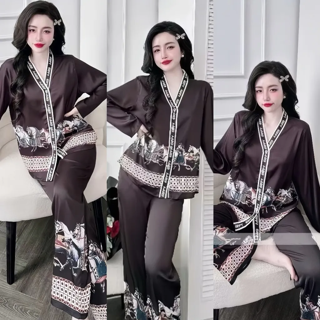 Ảnh Bộ Đồ Ngủ Pijama Dài Tay Hisexy Set Pijama Dài tay Lụa Latin Cao Cấp P11 4