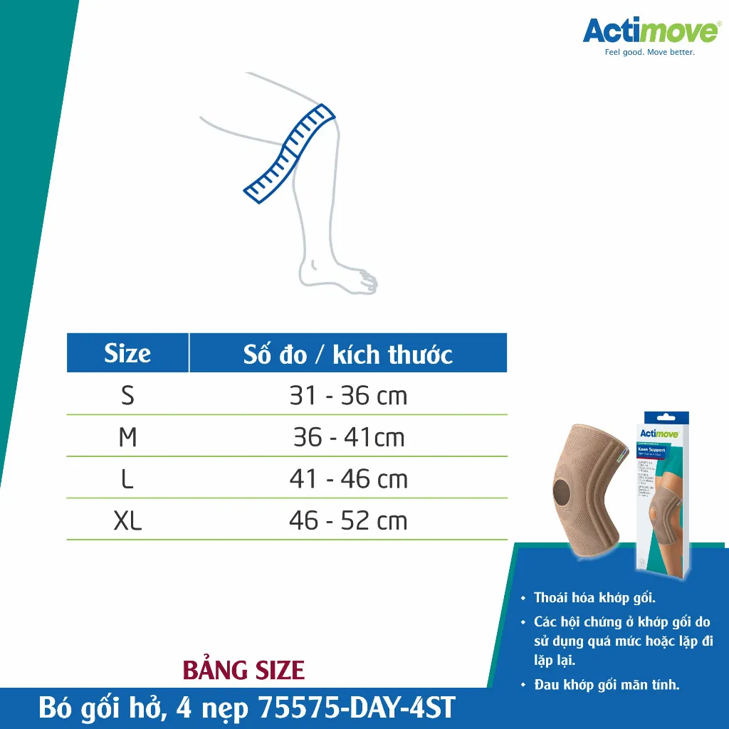 Ảnh Bó gối hở, 4 nẹp 75575-DAY-4ST Actimove Knee Support 4