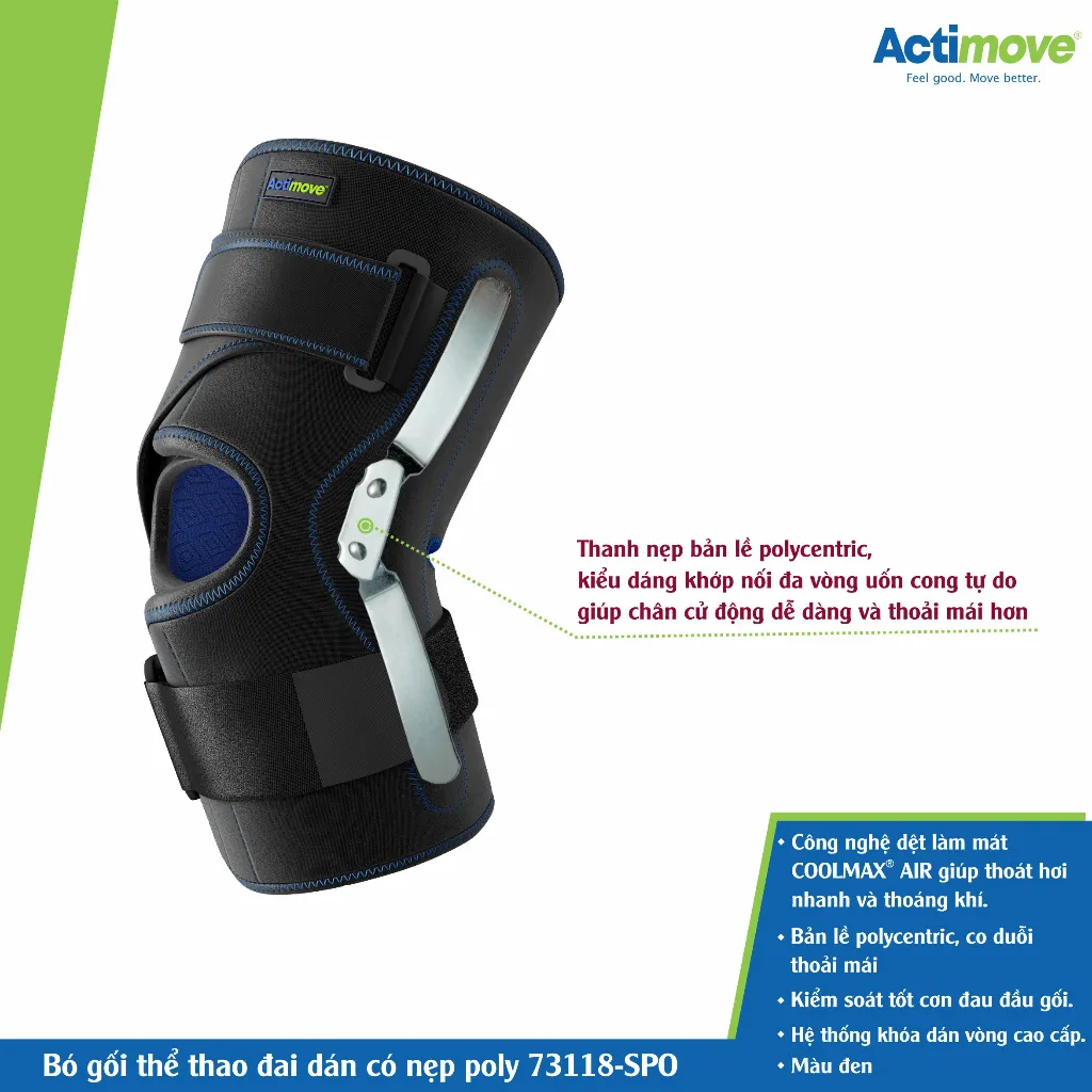 Ảnh Bó gối thể thao đai dán có nẹp poly 73118-SPO Actimove Knee Brace 3