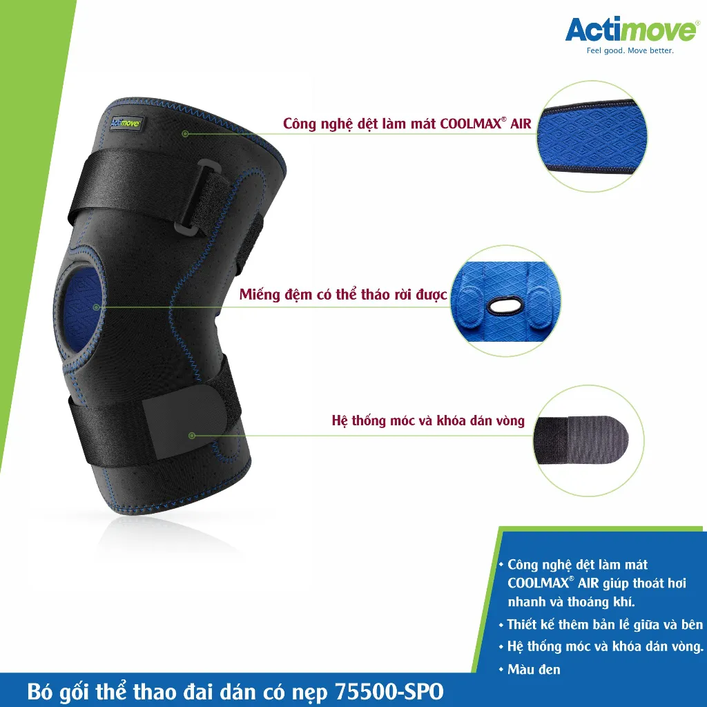 Ảnh Bó gối thể thao đai dán có nẹp 75500-SPO Actimove Knee Brace 2