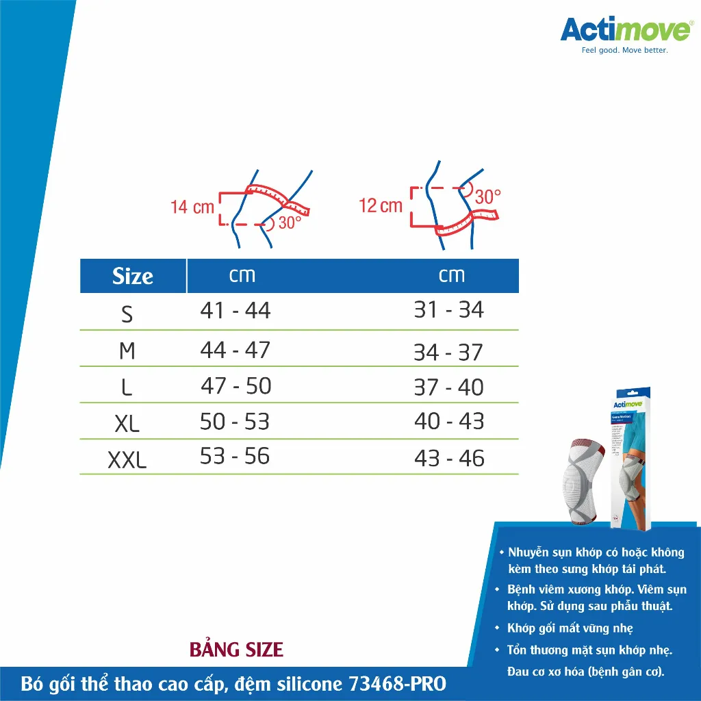 Ảnh Bó gối thể thao cao cấp, đệm silicone 73468-PRO Actimove GenuMotion 1