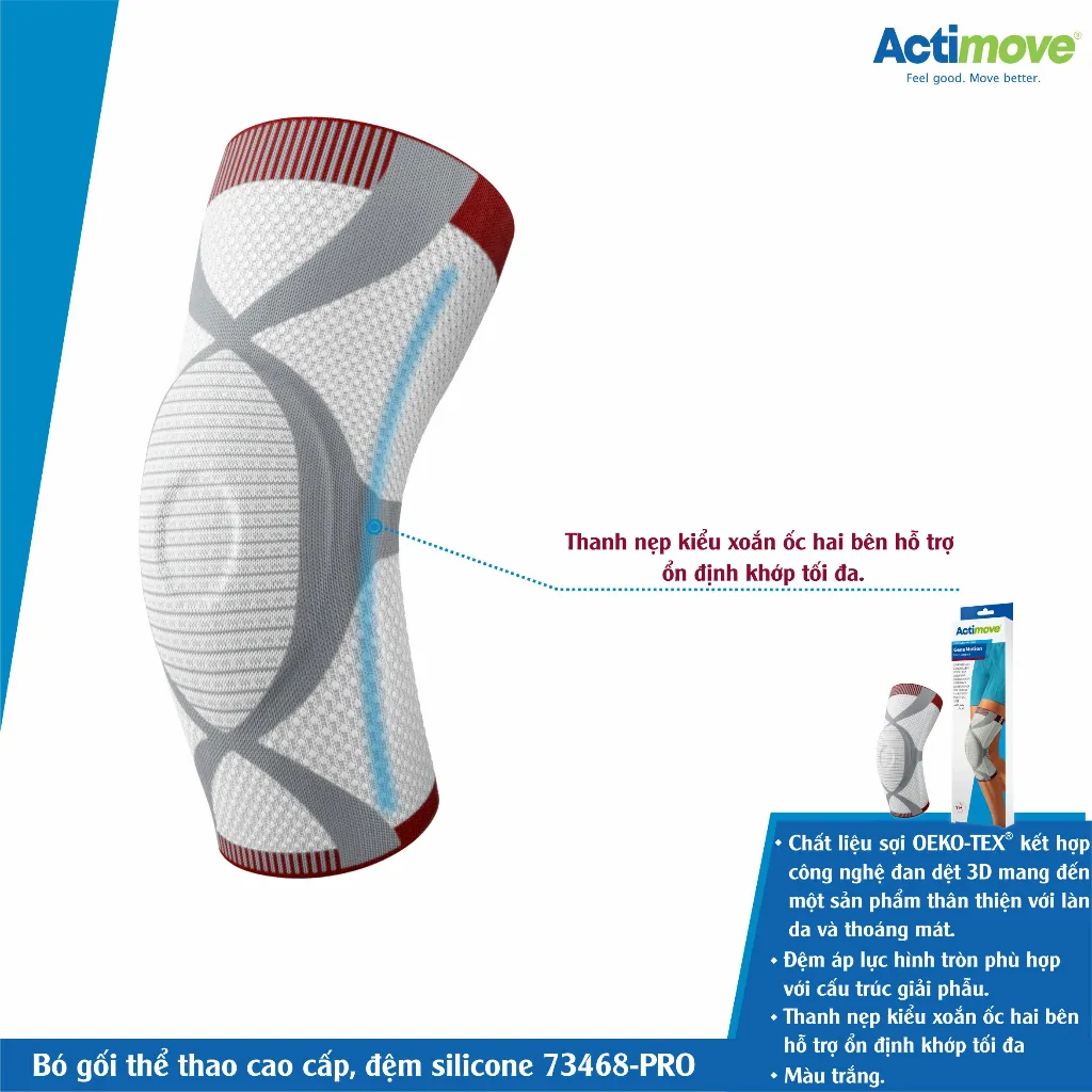 Ảnh Bó gối thể thao cao cấp, đệm silicone 73468-PRO Actimove GenuMotion 4
