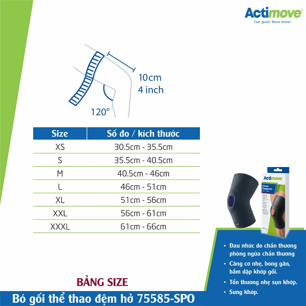 Ảnh Bó gối thể thao đệm hở 75585-SPO Actimove Knee Support 4