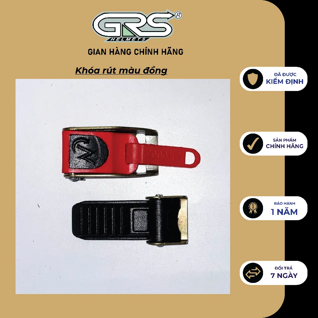 Ảnh Bộ khóa cài GRS chất liệu inox thay thế cho mũ bảo hiểm 3