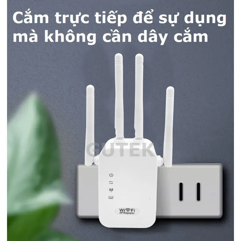 Ảnh Bộ kích sóng wifi 4 râu Gutek KS1 tốc độ 300mbps 1200mbps phát xuyên tường kết nối xa sóng mạnh 2