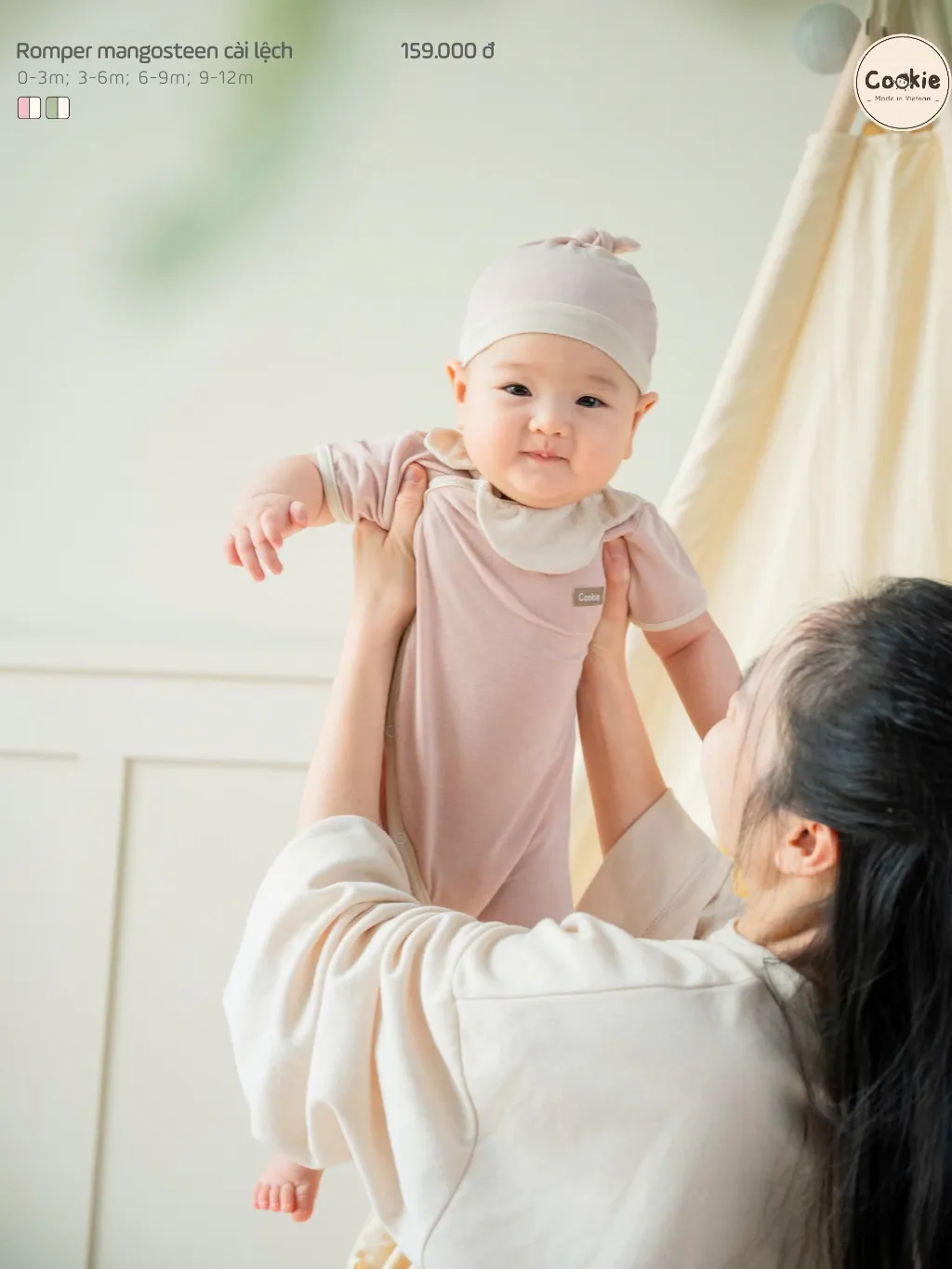 Ảnh Bộ Liền Thân COOKIE, Romper Mangosteen Măng Cụt CÀI LỆCH Chất Bamboo Cho Bé Từ 0 Đến 12 Tháng 2025 2
