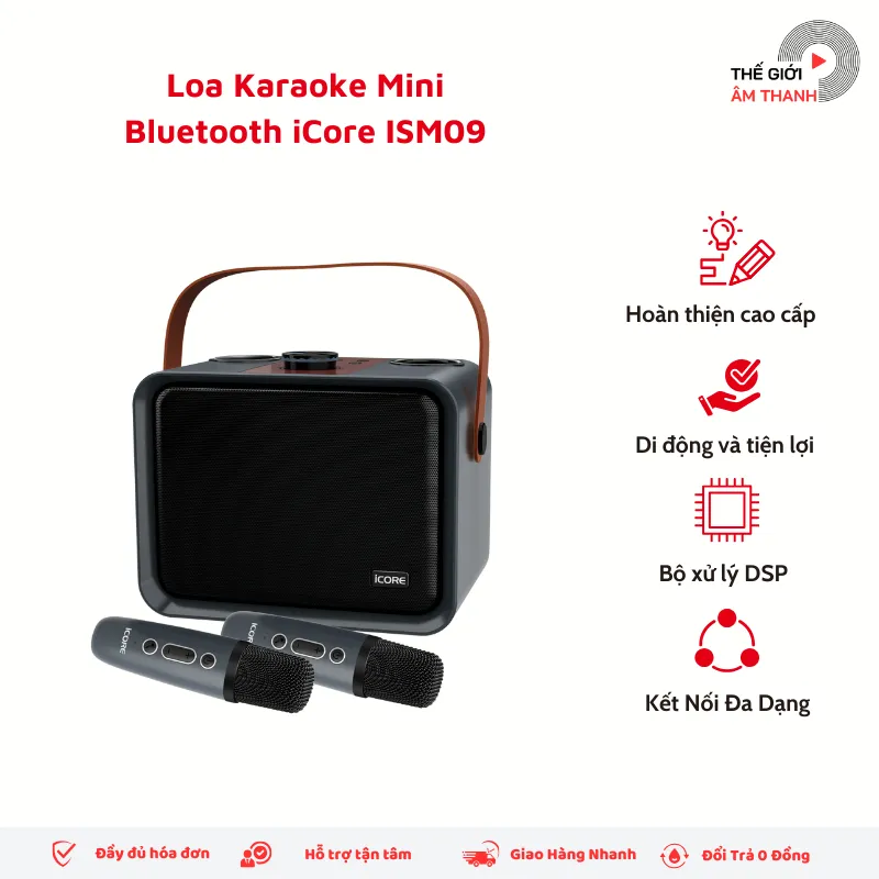 Ảnh Bộ Loa Karaoke Bluetooth iCore ISM09 Kèm 02 Micro - CHÍNH HÃNG STORE 2