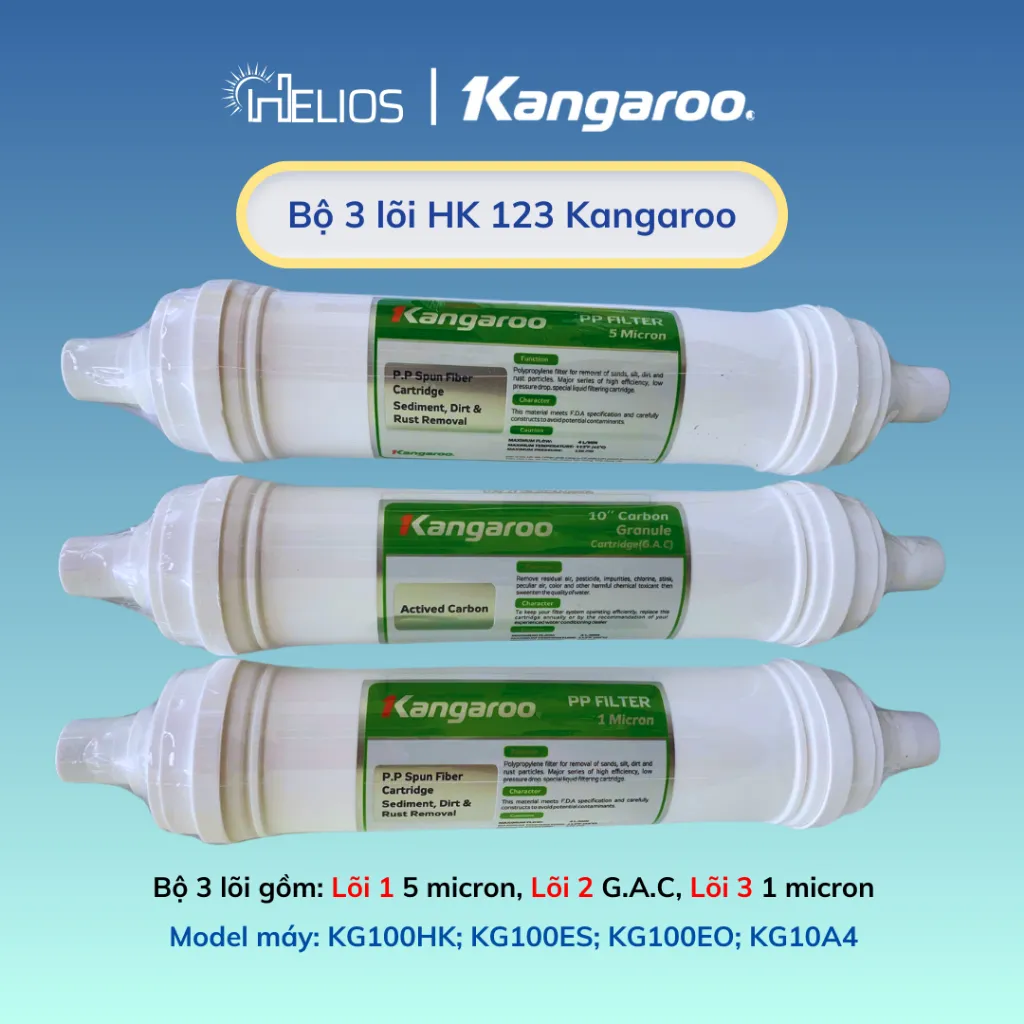 Ảnh Bộ lõi lọc nước 123 Kangaroo đúc liền (Lõi HK)  dùng cho KG10A4VTU; KG100HK; KG100ES; KG100HI; KG10A4 1