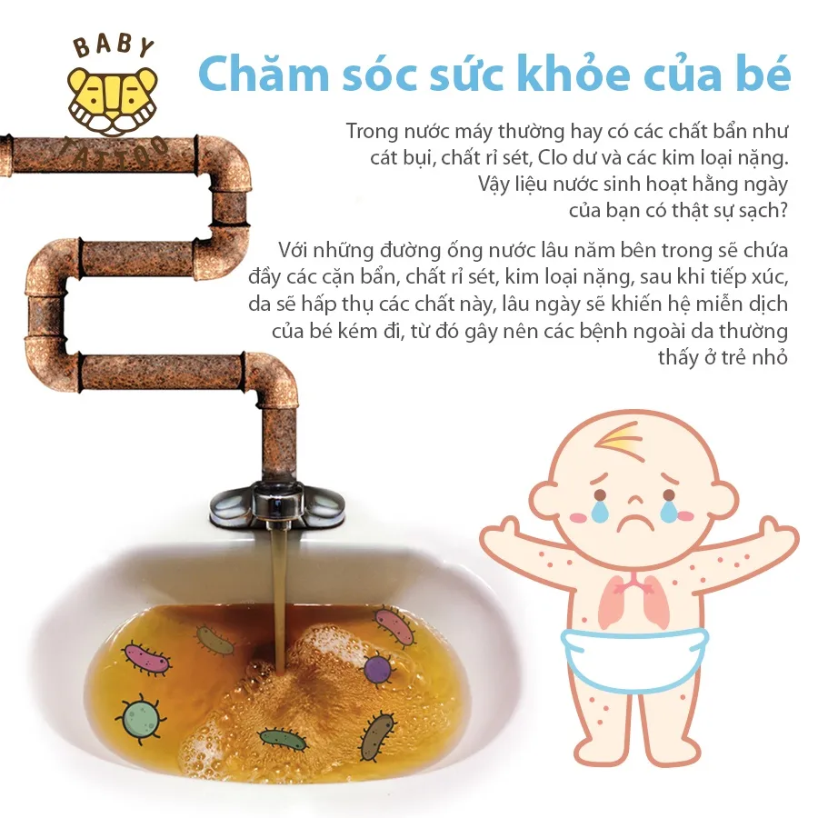 Ảnh Bộ Lõi Lọc PP Type B Cho Vòi Sen Tắm Lọc Nước, Khử Khuẩn BABY TATTOO 2