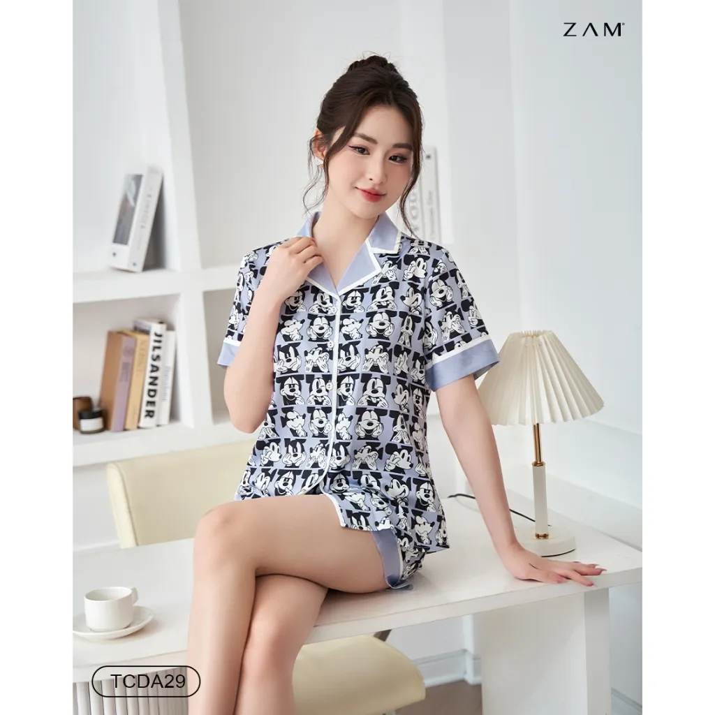 Ảnh BỘ MẶC NHÀ SHE BY ZAM - TCDA29 - BỘ NGẮN TAY QUẦN ĐÙI MICKEY XÁM 4