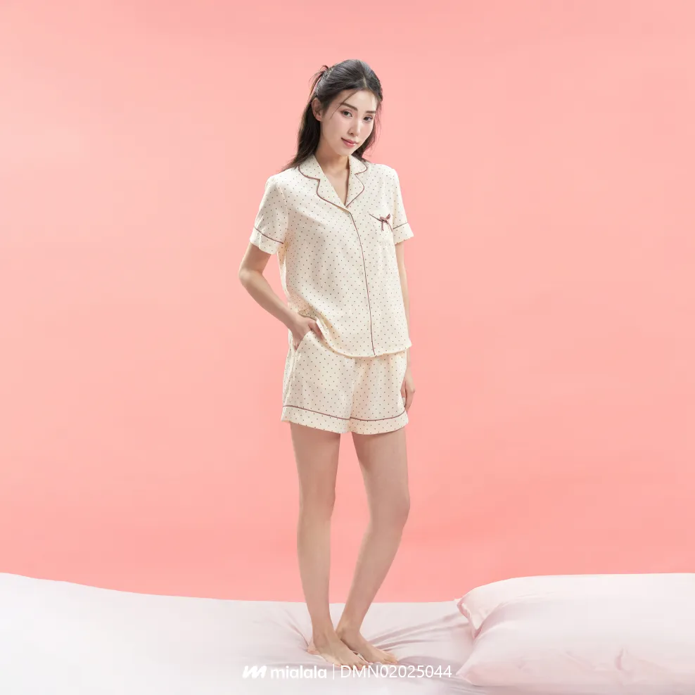 Ảnh Bộ mặc nhà thô mềm dáng pijama xinh xắn trẻ trung Mialala 5044 DMN02025044 1