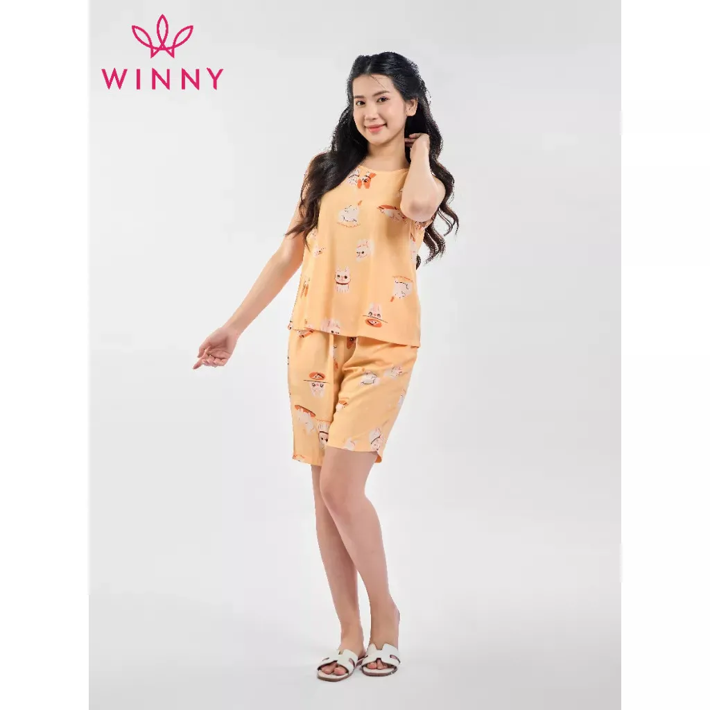 Ảnh Bộ Mặc Nhà WINNY Kiểu Sát Nách Quần Ngố Đùi 2MNLA23045S 2