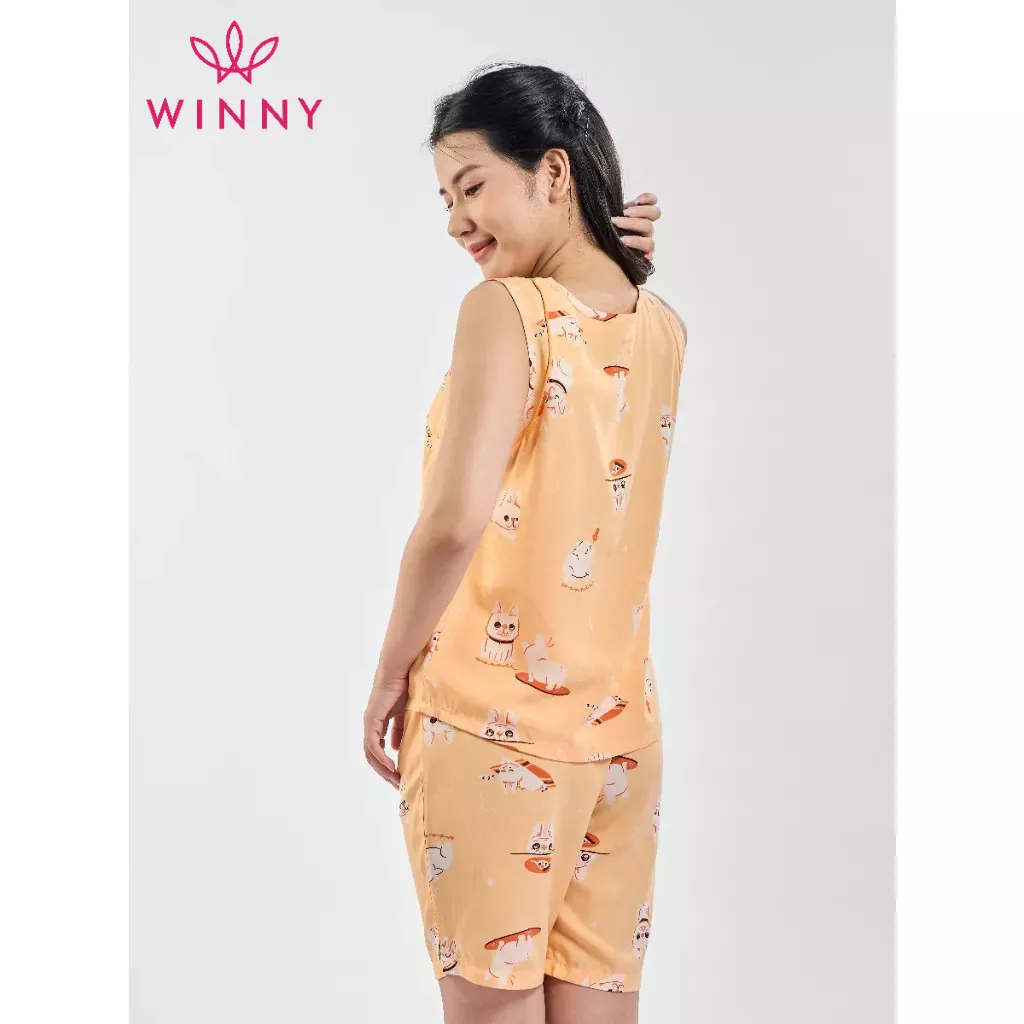 Ảnh Bộ Mặc Nhà WINNY Kiểu Sát Nách Quần Ngố Đùi 2MNLA23045S 3