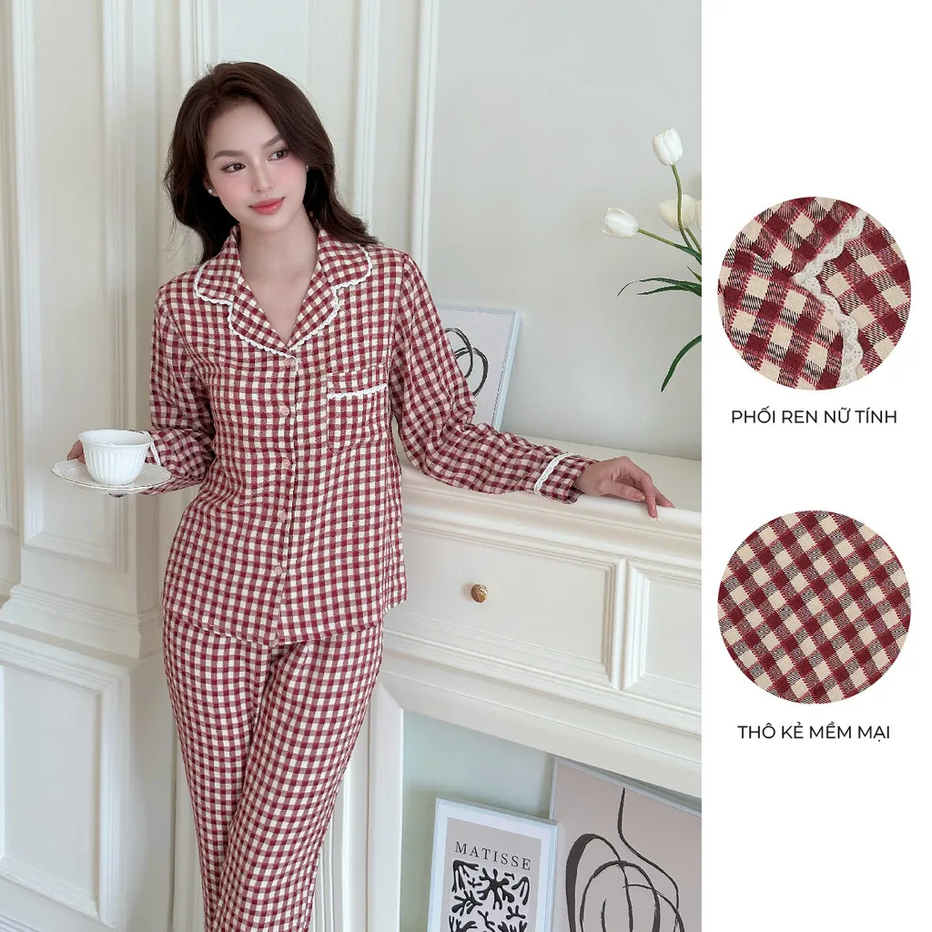 Ảnh BỘ MẶC NHÀ ZAM - DTK - BỘ DÀI TAY KẺ THÔ COTTON 4