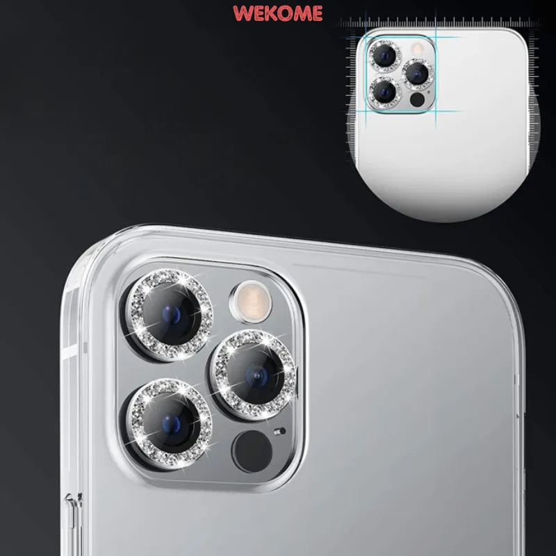 Ảnh Bộ mắt nhũ dán bảo vệ camera iphone KTM , 11 promax , 12, 13, 14 pro max,viền kim tuyến mặt kính cường lực. 2