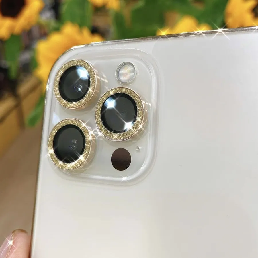 Ảnh Bộ mắt nhũ dán bảo vệ camera iphone KTM , 11 promax , 12, 13, 14 pro max,viền kim tuyến mặt kính cường lực. 3