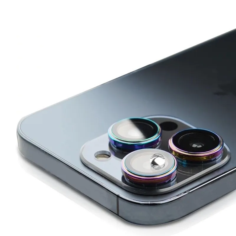 Ảnh Bộ mắt Titan dán bảo vệ camera iphone KTM, 11 promax , 12, 13, 14 pro max,viền nhôm cầu vồng mặt kính cường lực 4