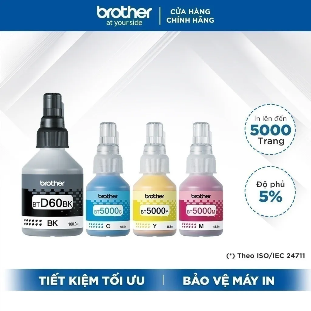 Ảnh Bộ mực in phun Brother (BT-D60BK + BT5000C/M/Y) 2
