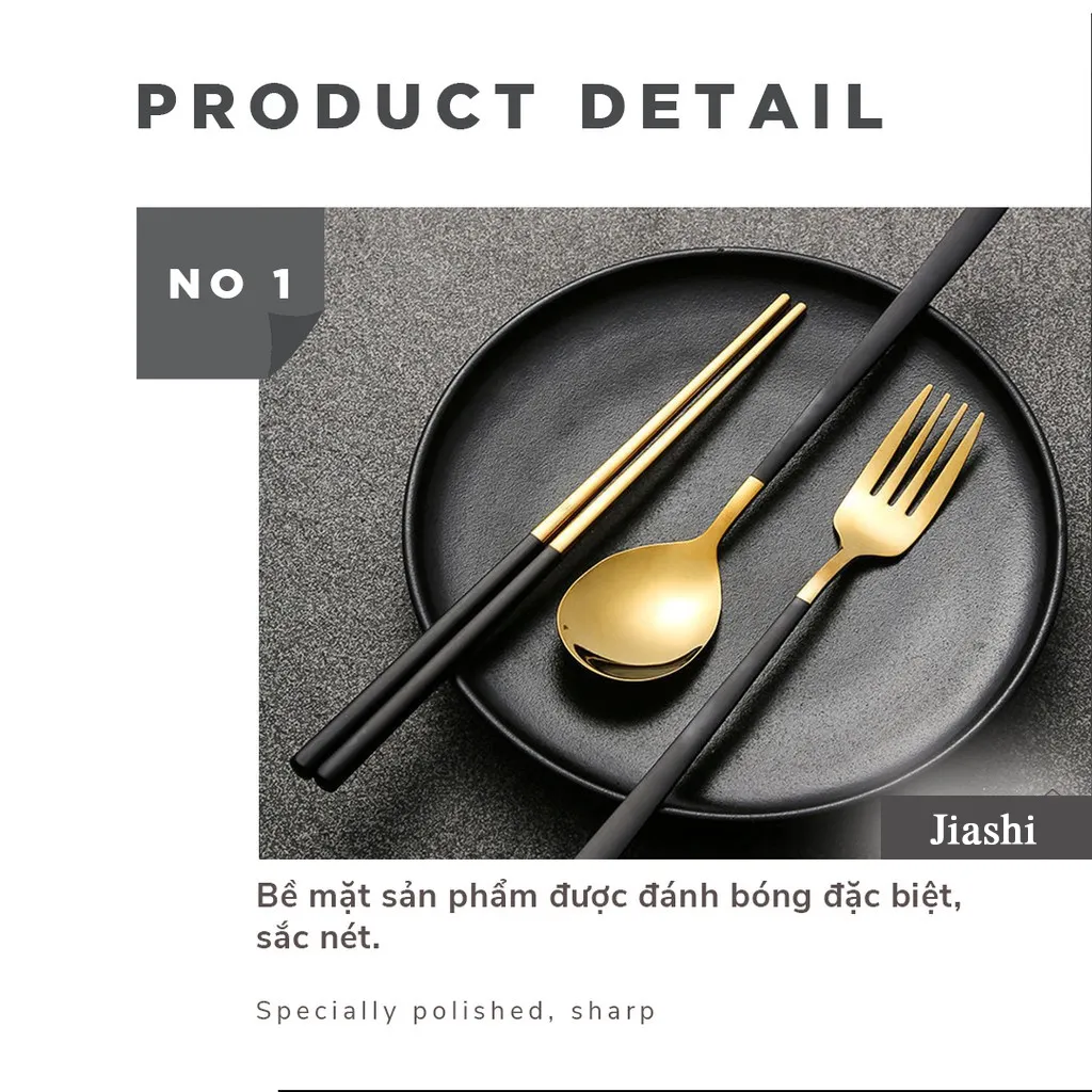 Ảnh Bộ Muỗng Đũa Nĩa Thìa Dĩa HOKU Inox 304 Cá Nhân, Văn Phòng Có Hộp Đựng Phủ Bóng Sang Trọng Tiện Lợi - BMD01 4