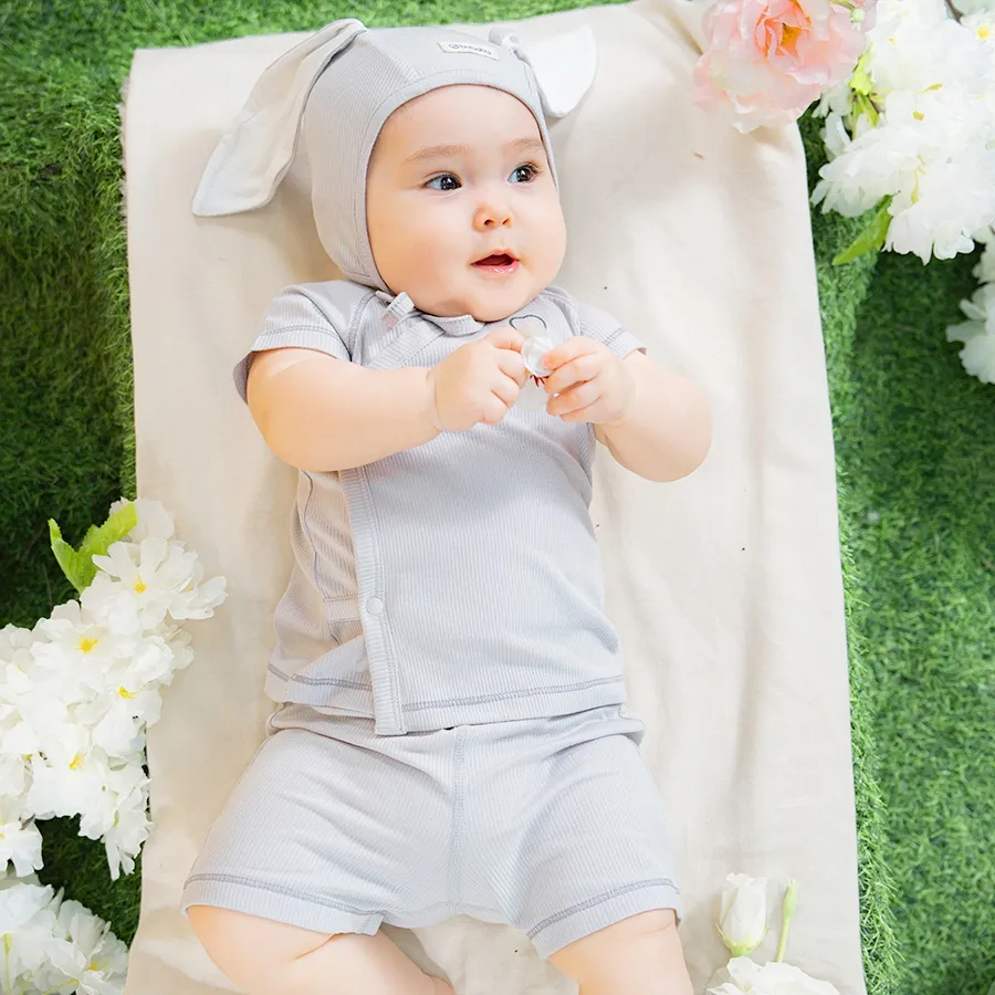 Ảnh Bộ ngắn tay cài chéo siro BSR130805 | Quần áo chính hãng BU Baby 1