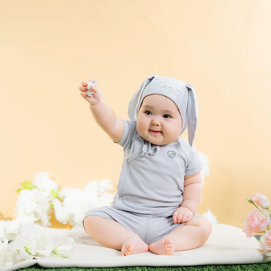 Ảnh Bộ ngắn tay cài chéo siro BSR130805 | Quần áo chính hãng BU Baby 2
