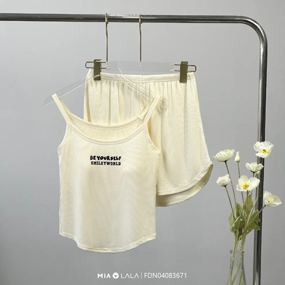 Ảnh Bộ ngủ hai dây cotton mát mẻ, trẻ trung Mialala 3671 FDN04083671 1
