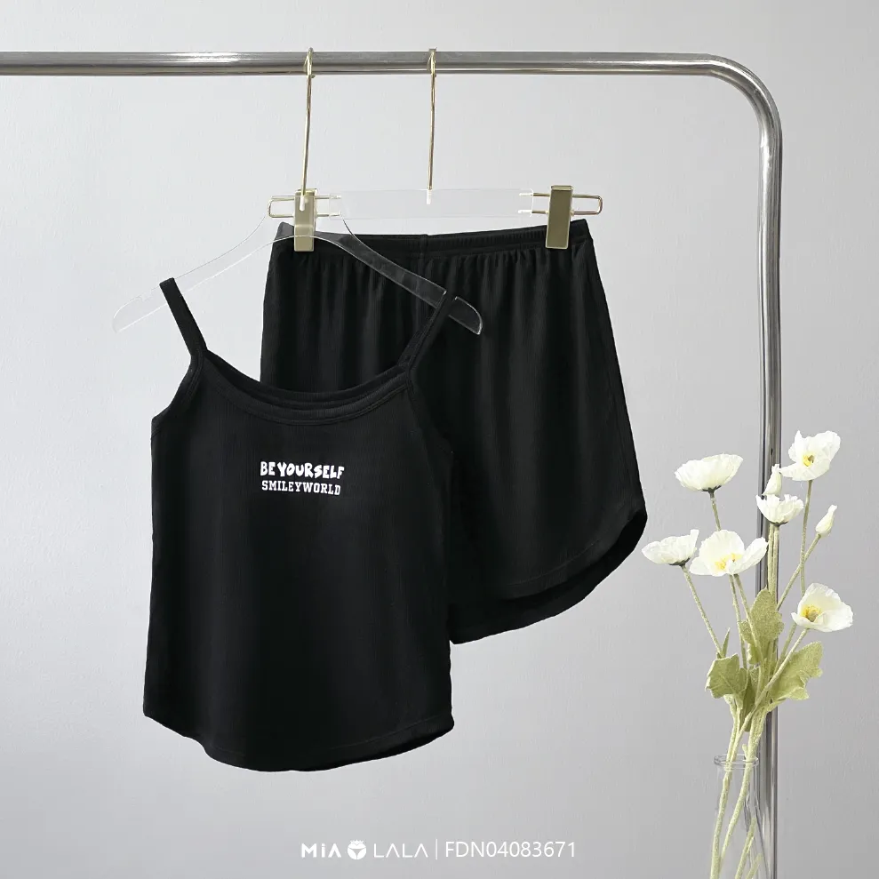 Ảnh Bộ ngủ hai dây cotton mát mẻ, trẻ trung Mialala 3671 FDN04083671 4