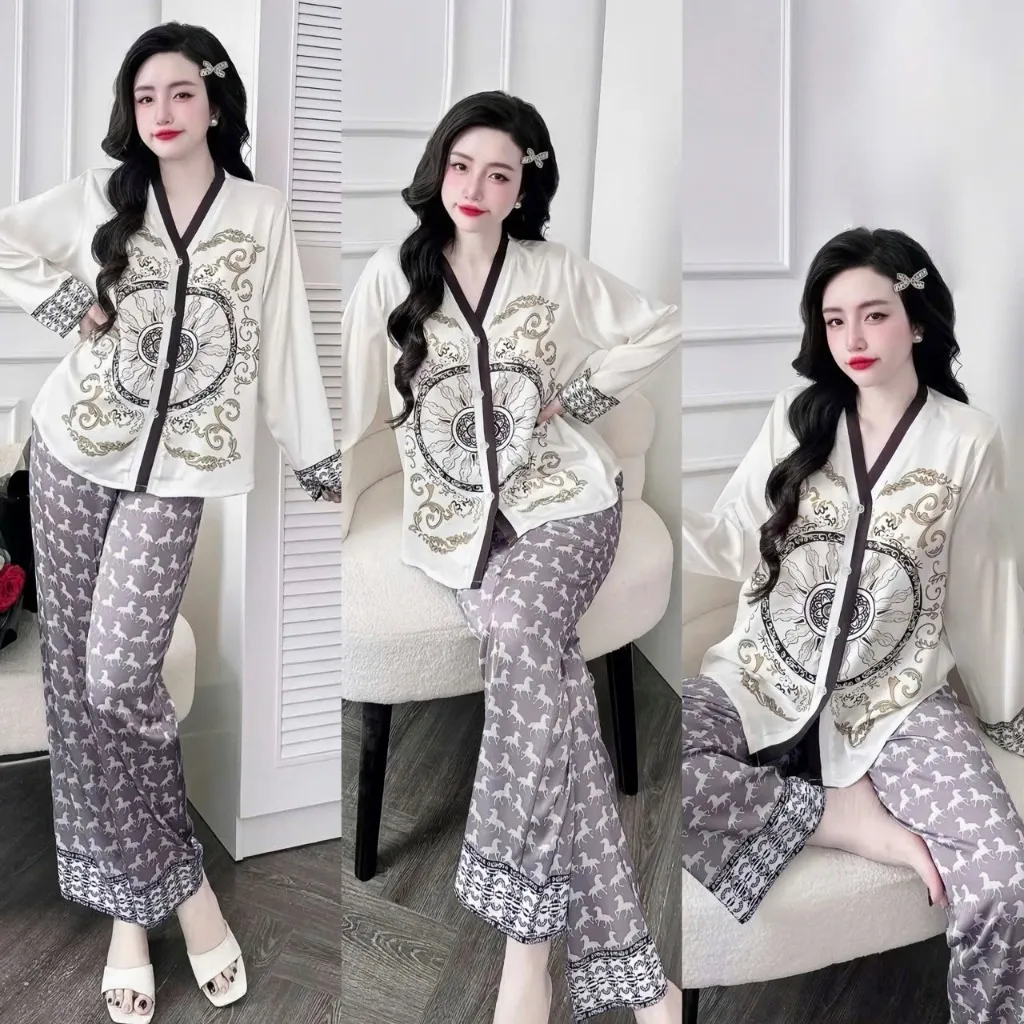 Ảnh Bộ Ngủ Pijama Dài Tay Hisexy Set Pijama Dài tay Lụa Latin Cao Cấp Mềm Mịn P11 1
