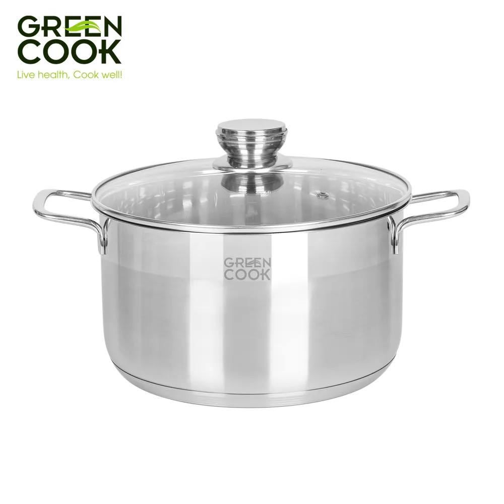 Ảnh Bộ nồi Inox 201 cao cấp 5 đáy GCS232-T1 Green Cook siêu bền sử dụng được trên bếp từ ( Các loại bếp ) 2