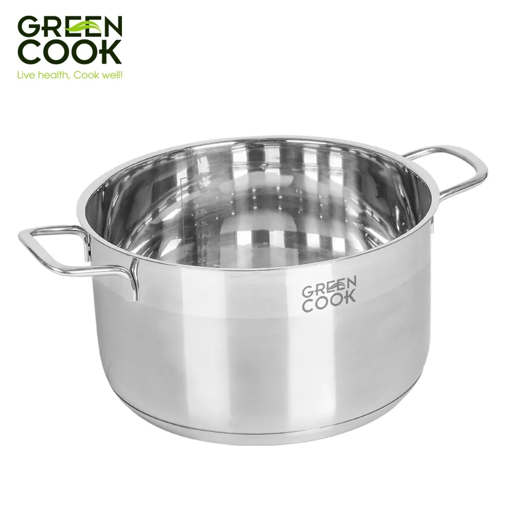 Ảnh Bộ nồi Inox 201 cao cấp 5 đáy GCS232-T1 Green Cook siêu bền sử dụng được trên bếp từ ( Các loại bếp ) 3