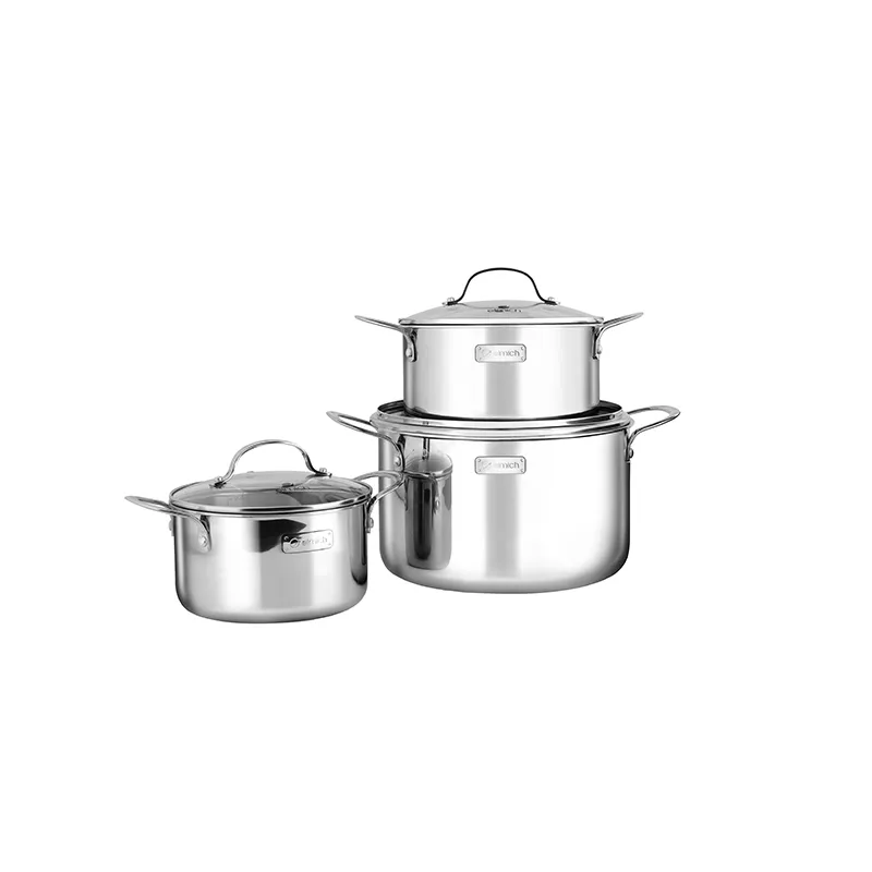 Ảnh Bộ nồi inox cao cấp 3 lớp đáy liền Trimax 3 chiếc EL-2103 size 18,20,26cm 1