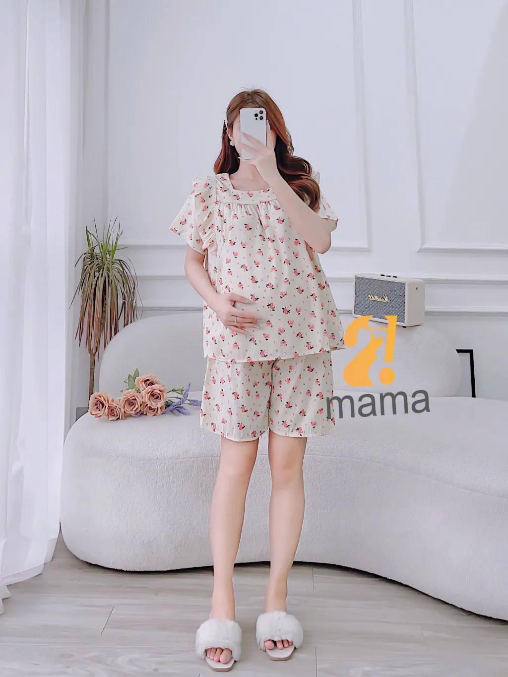 Ảnh Bộ đồ bầu lửng  2MAMA chất đũi, mềm mịn, 3 tầng cộc tay mùa hè sau sinh cho mẹ V222 3