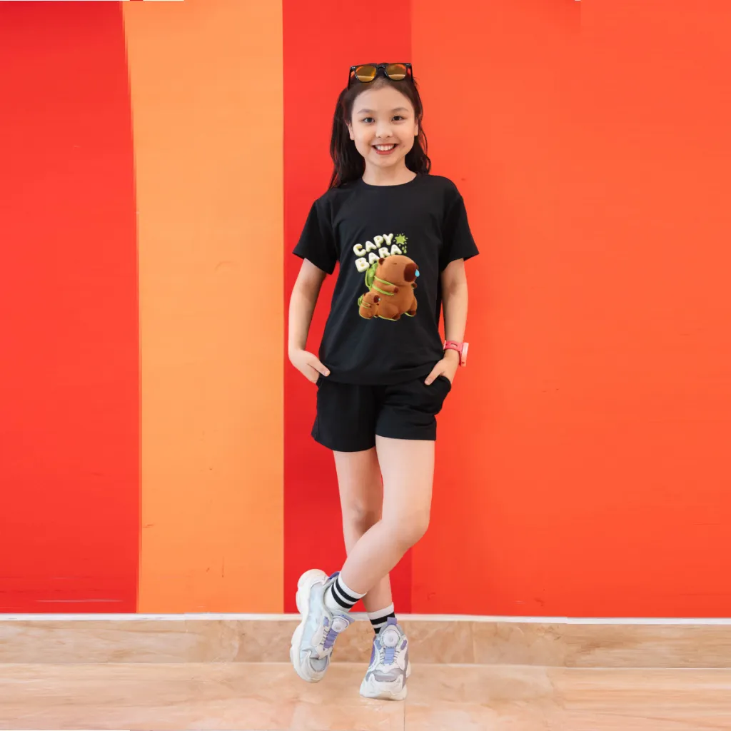 Ảnh Bộ đồ Capybara 2025 cho bé gái - Quần áo trẻ em nữ Loza Kids BD007 2