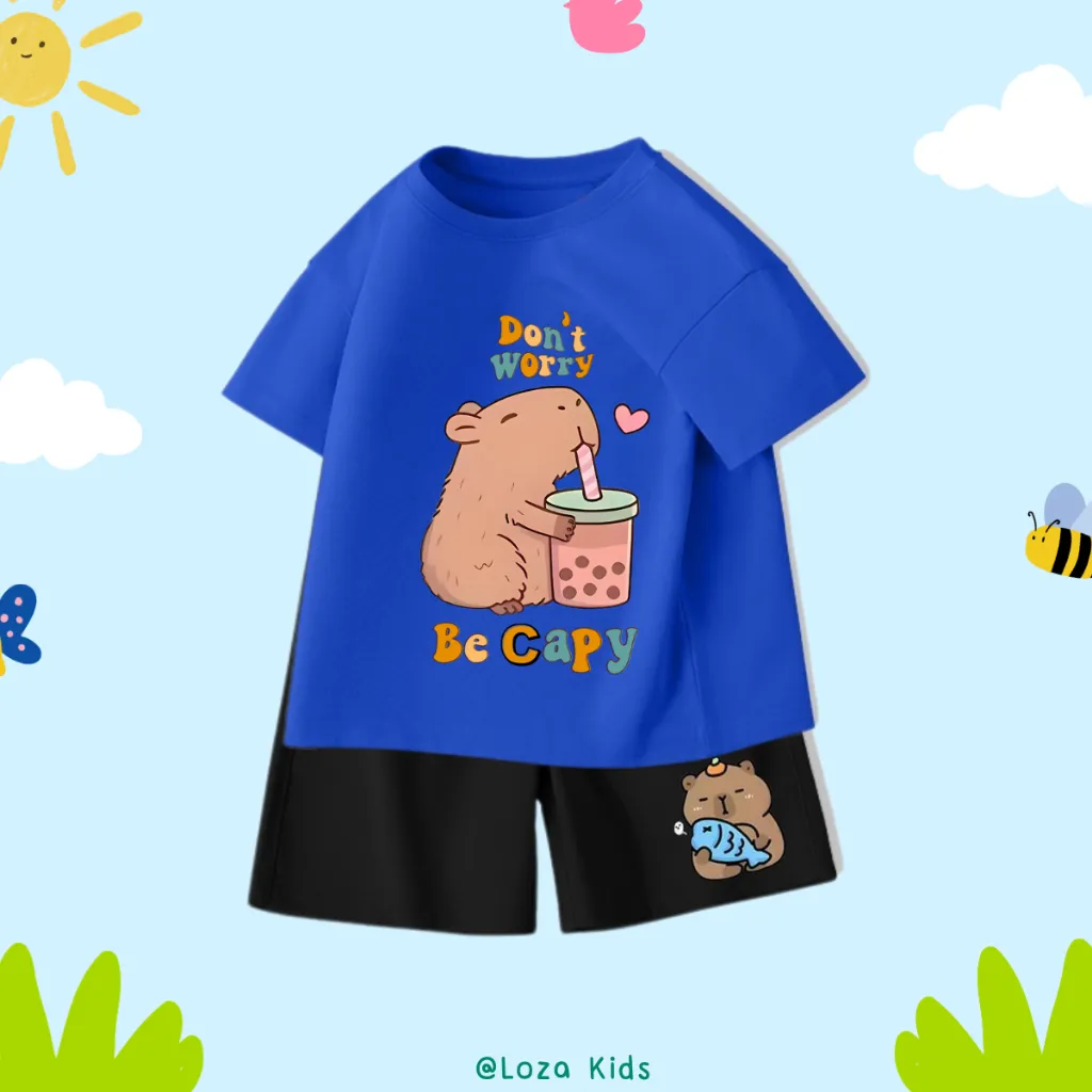 Ảnh Bộ đồ Capybara mẫu mới 2025 cho bé trai - Quần áo bé trai size từ 15-40kg-  Loza Kids SB114 2